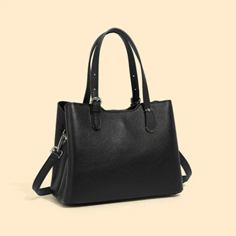 Aria™ - Bolsa de Ombro de Couro Bovino Genuíno com 3 Camadas
