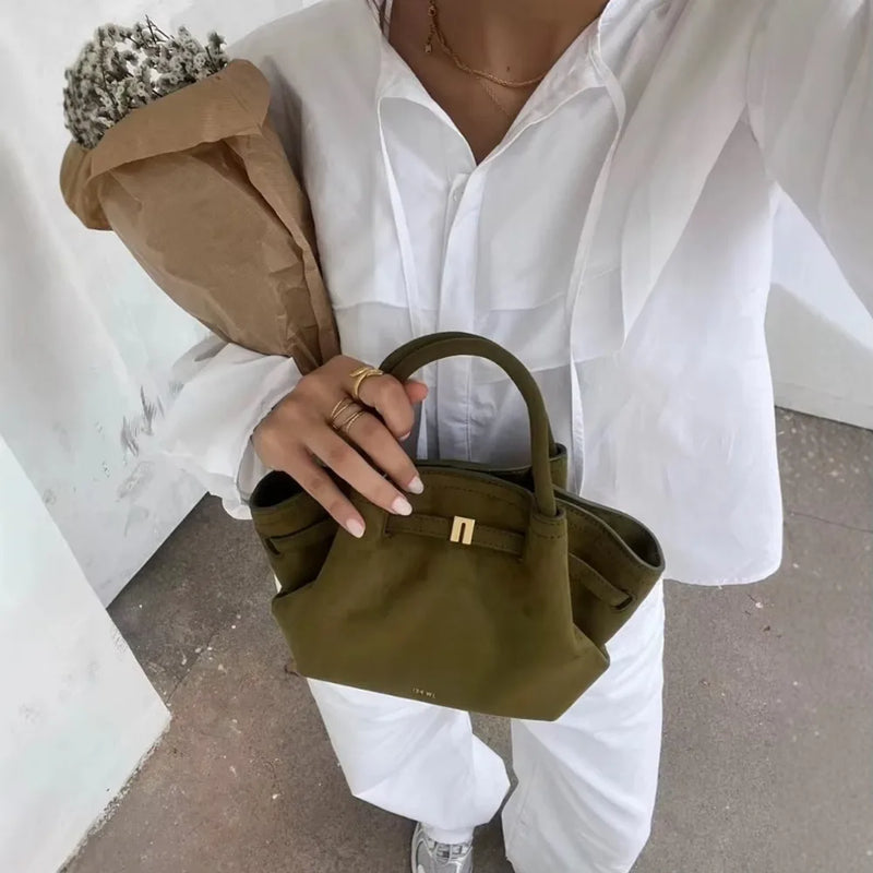 Riley™ - Bolsa Pequena de Couro Camurça para Axila