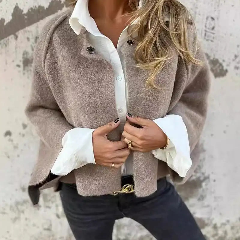 Amalia - Cardigan de Manga Longa com Gola Redonda