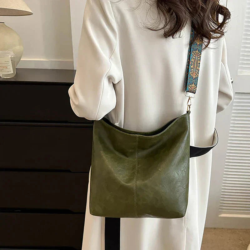 Alora - Bolsa Transversal Vintage de Couro PU
