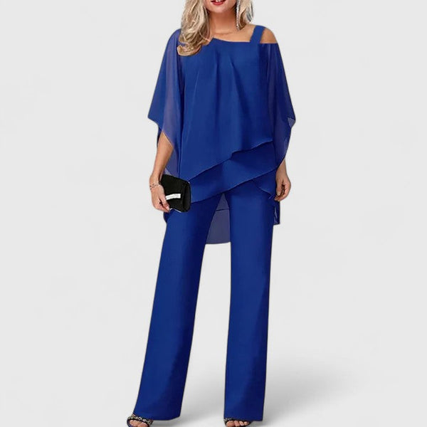 Serenity | Conjunto Elegante de Calça e Blusa em Dois Peças