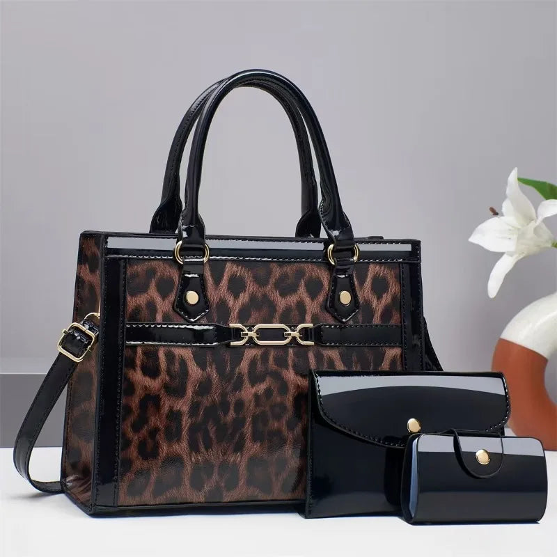 Charlotte™ - Conjunto de Bolsas Vintage com Estampa de Leopardo