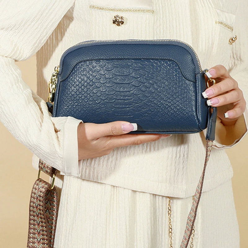 Olivia™ Elegante Encanto | Bolsa Mini Transversal com Estampa Croco