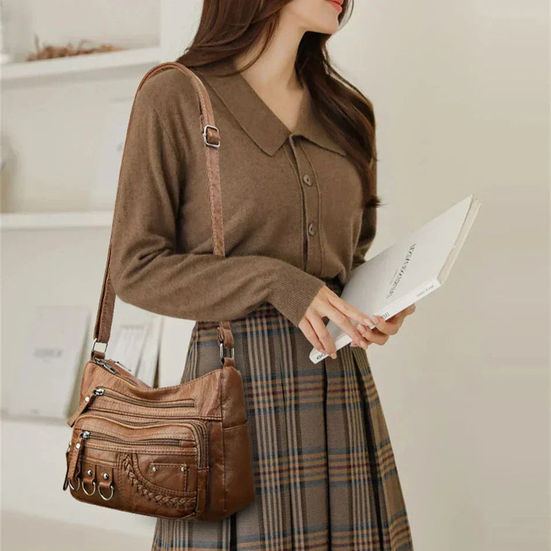 Olivia™ Charme Vintage | Bolsa Macia com Zíper