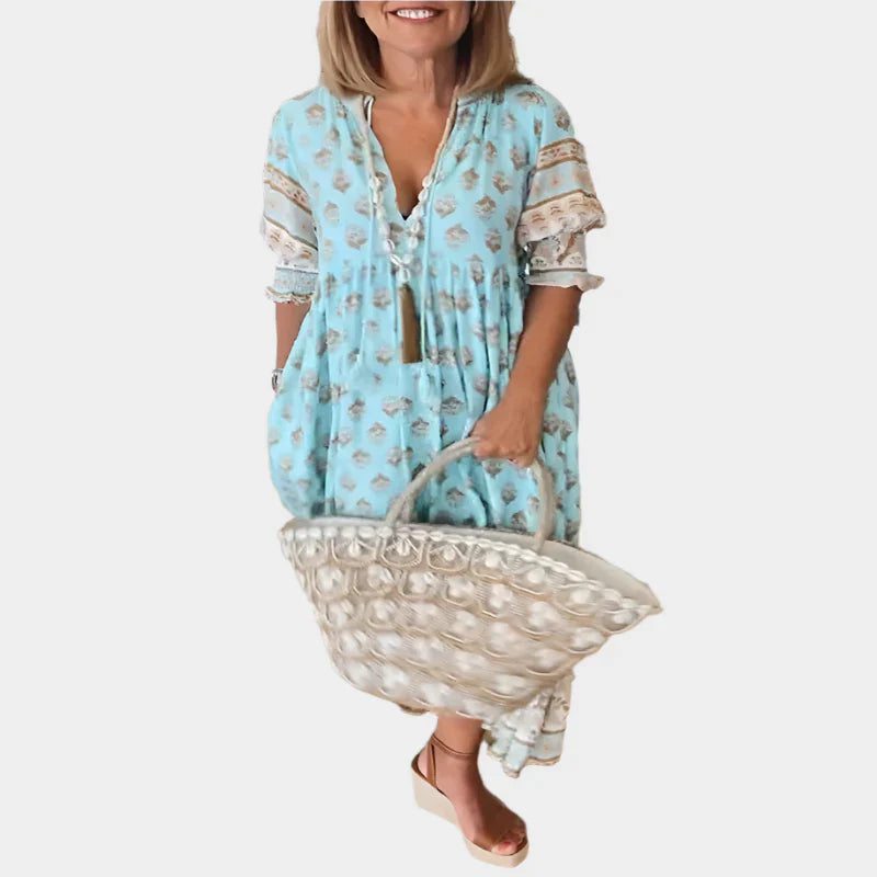 Vestido Mini Sexy com Estampa Irregular e Design Decotado nas Costas