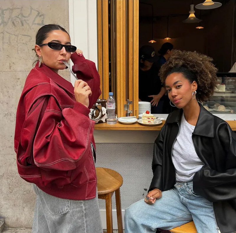Faye™ - Jaqueta de Couro Oversized