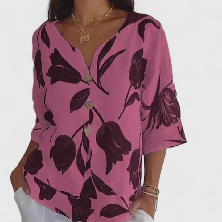 Isabel | Blusa Elegante com Estampa Floral