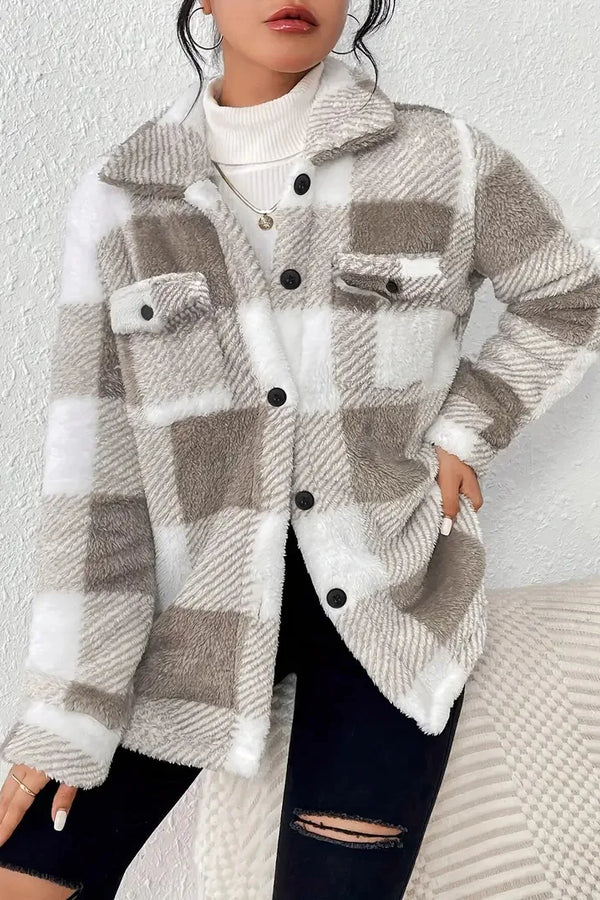 Martin | Jaqueta de lã xadrez estilosa