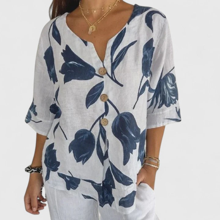 Isabel | Blusa Elegante com Estampa Floral