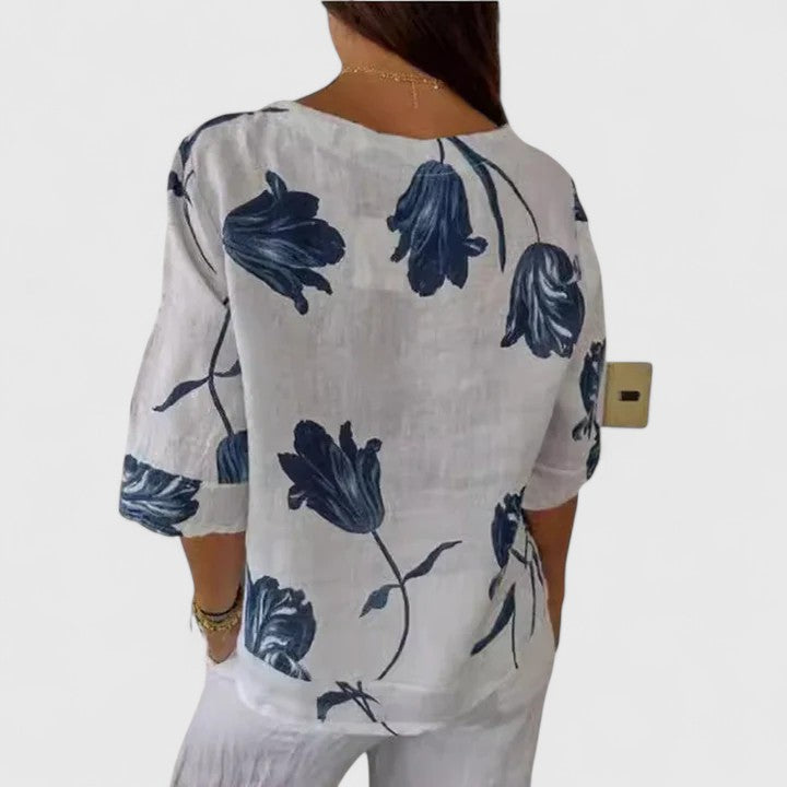 Isabel | Blusa Elegante com Estampa Floral