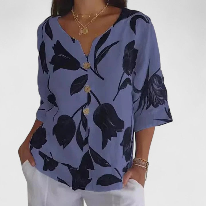 Isabel | Blusa Elegante com Estampa Floral