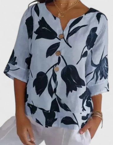 Isabel | Blusa Elegante com Estampa Floral