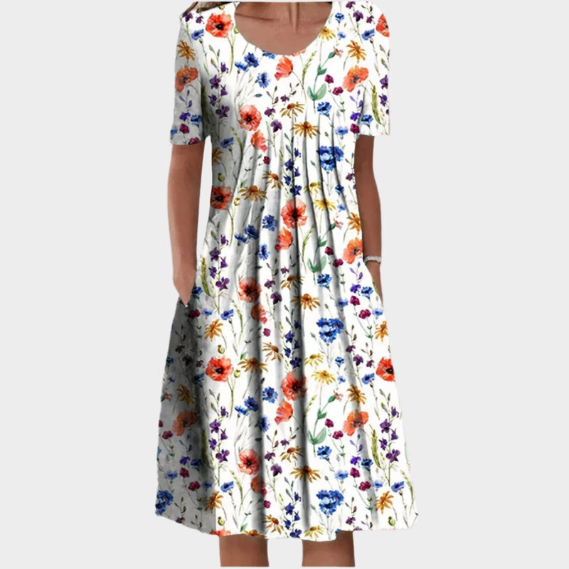 Vestido de Verão com Bordado Floral