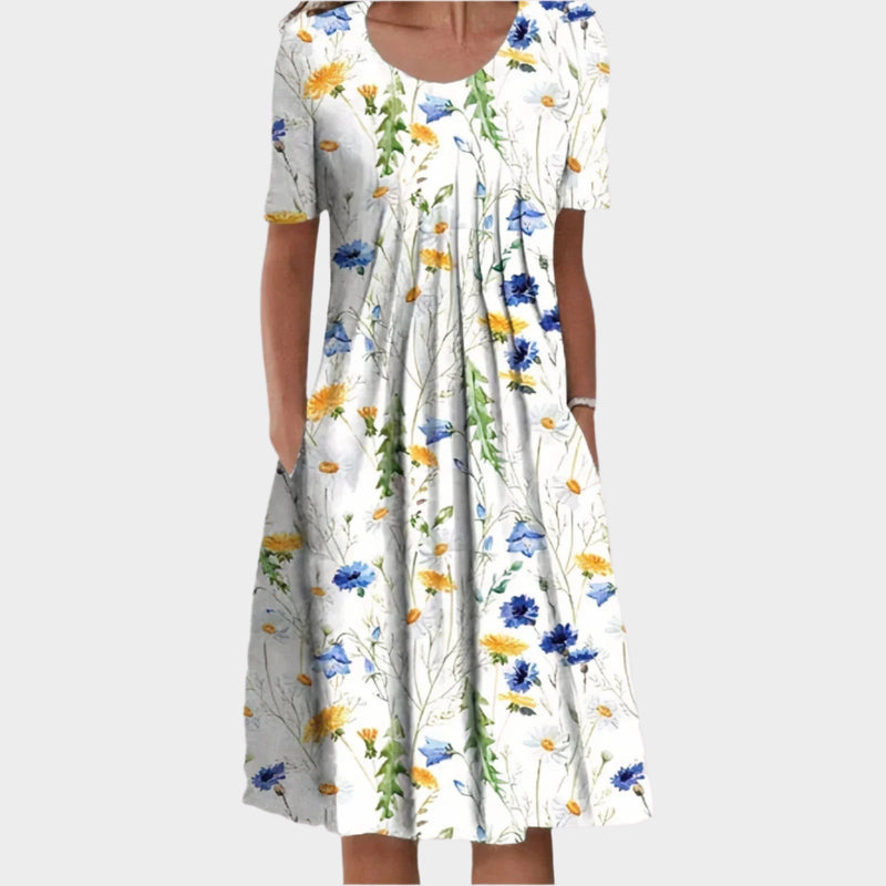 Vestido de Verão com Bordado Floral