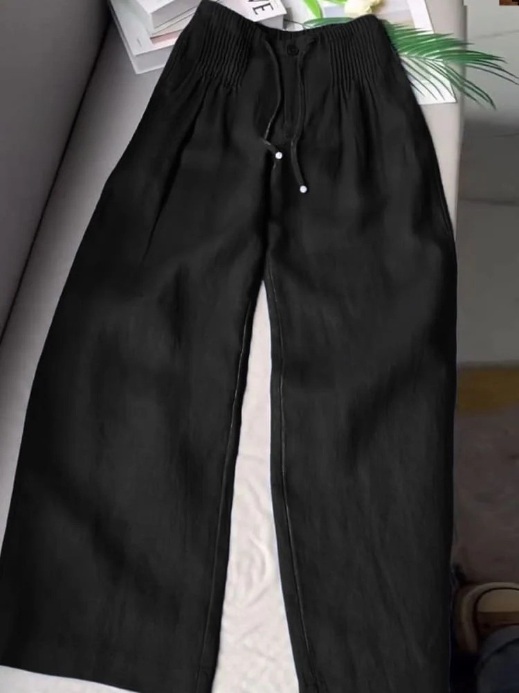 AMELINA – CALÇA CONFORTÁVEL DE LINHO PLISSADA