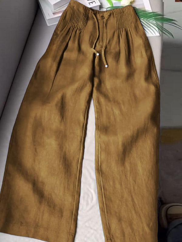 AMELINA – CALÇA CONFORTÁVEL DE LINHO PLISSADA
