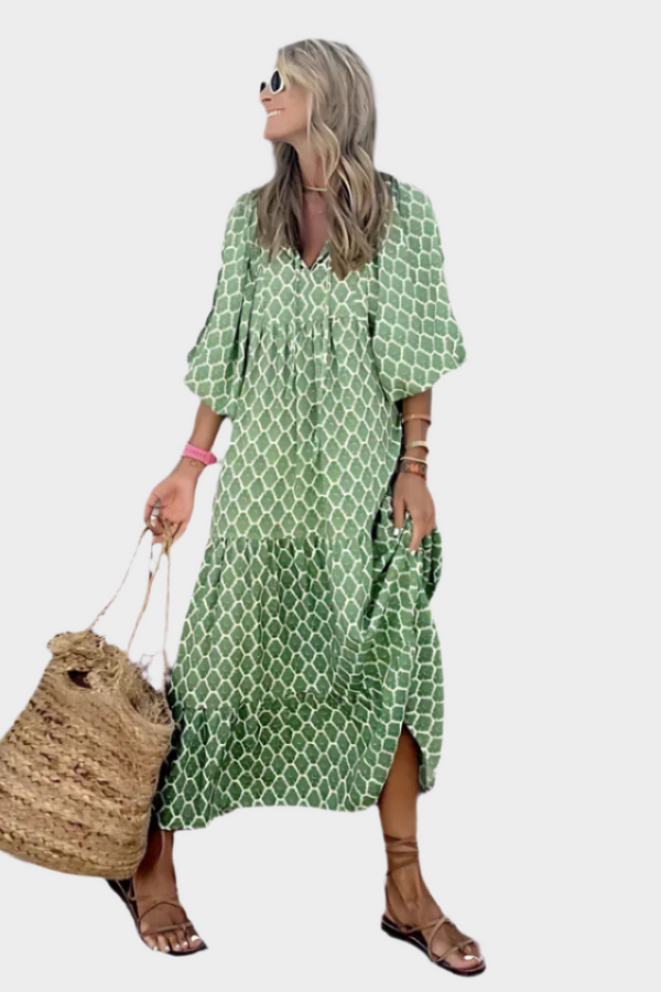 Vestido Arejado Geométrico