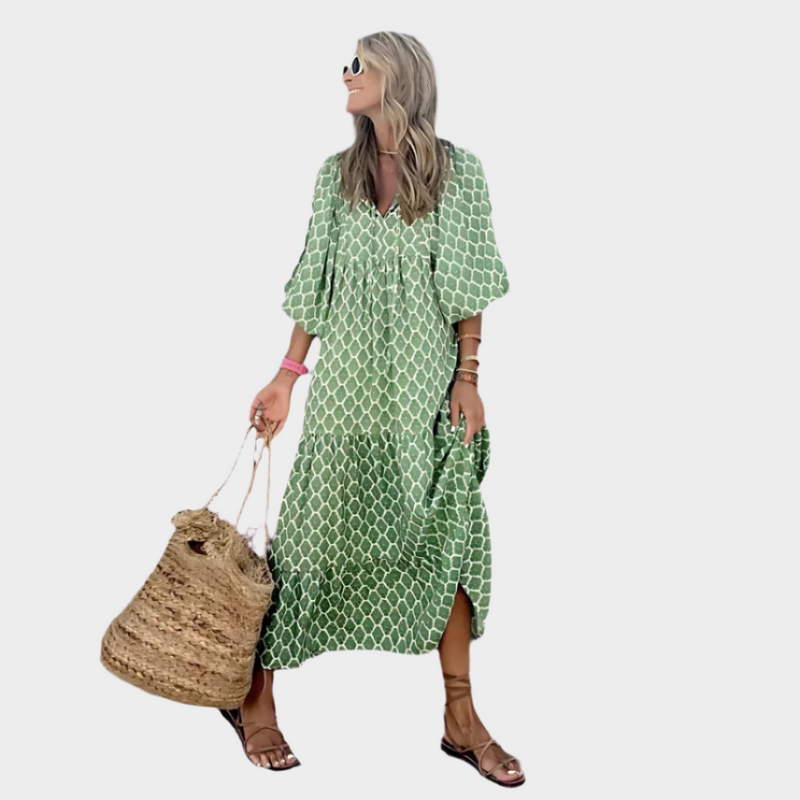 Vestido Arejado Geométrico