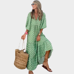 Vestido Arejado Geométrico