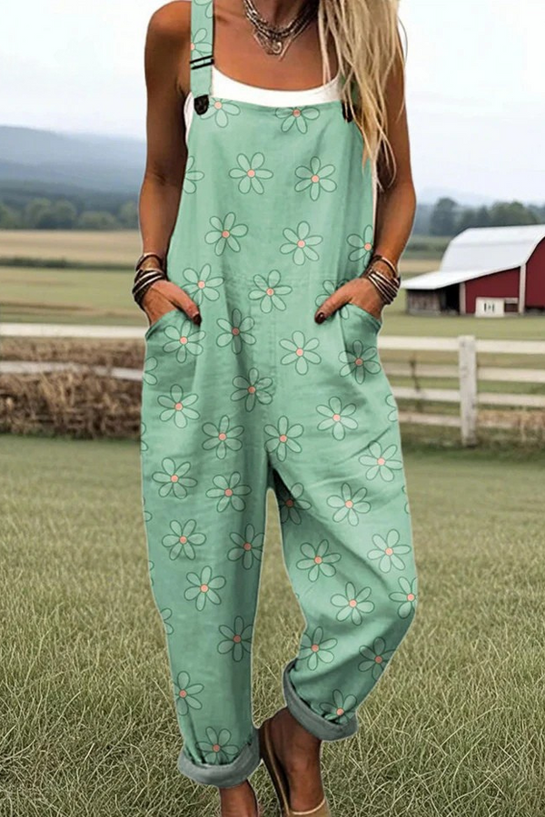 Macacão Vintage Floral Feminino com Pernas Largas - Conforto e Estilo