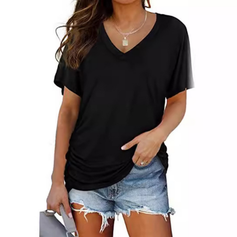 Carly | Camisa Clássica de Gola V e Caimento Solto