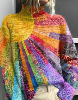 Fana | Suéter de gola alta vibrante e colorido
