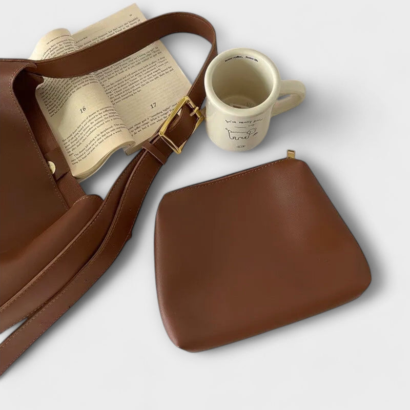 Olivia – Bolsa de Ombro Elegante de Couro