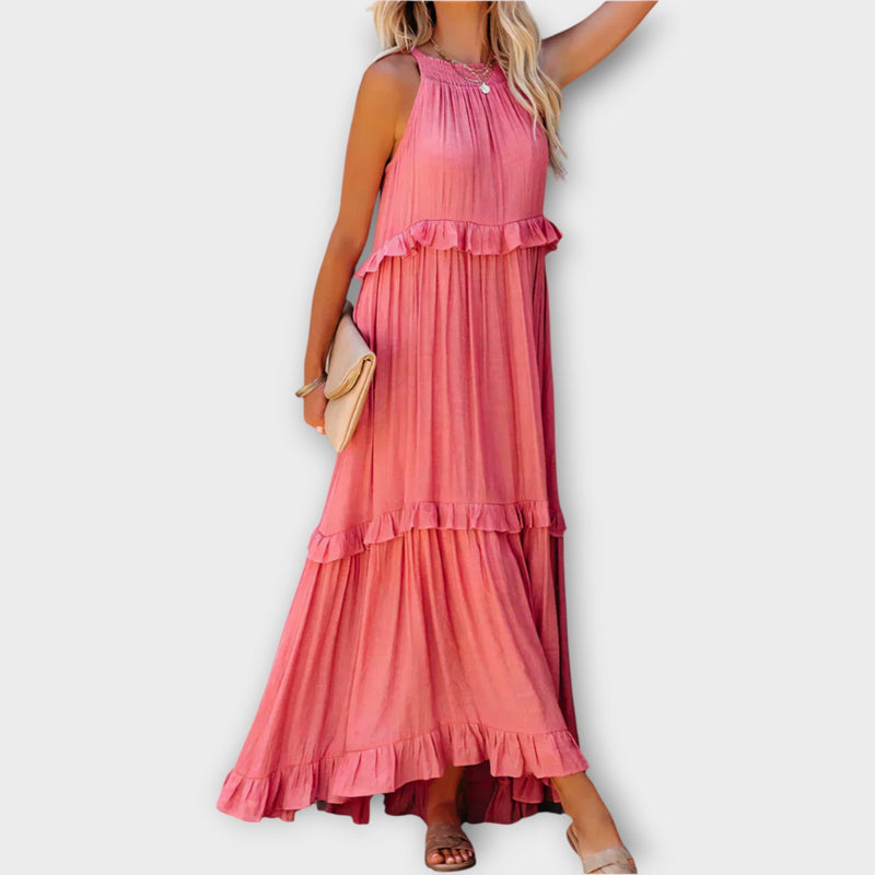 Vestido com Alças Finas e Linha Elegante