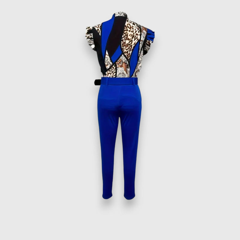 Conjunto de Duas Peças com Estampa de Onça Moderna