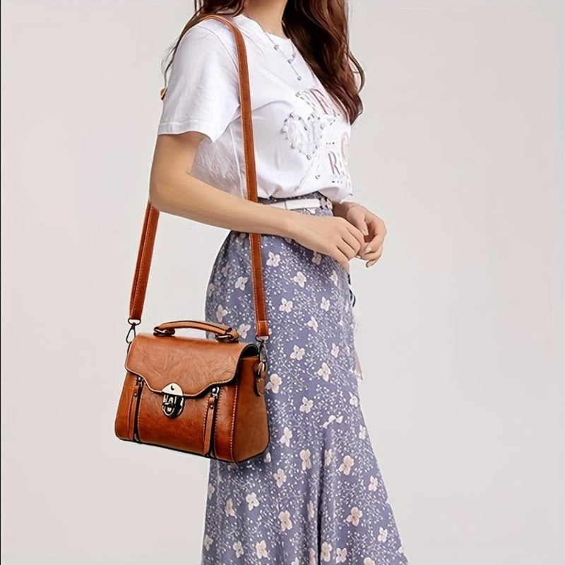 Zoe™ Elegância Atemporal | Bolsa Vintage com Aba
