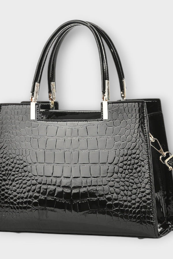 Olivia - Bolsa Brilhante com Estampa de Crocodilo