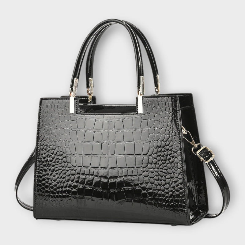 Olivia - Bolsa Brilhante com Estampa de Crocodilo