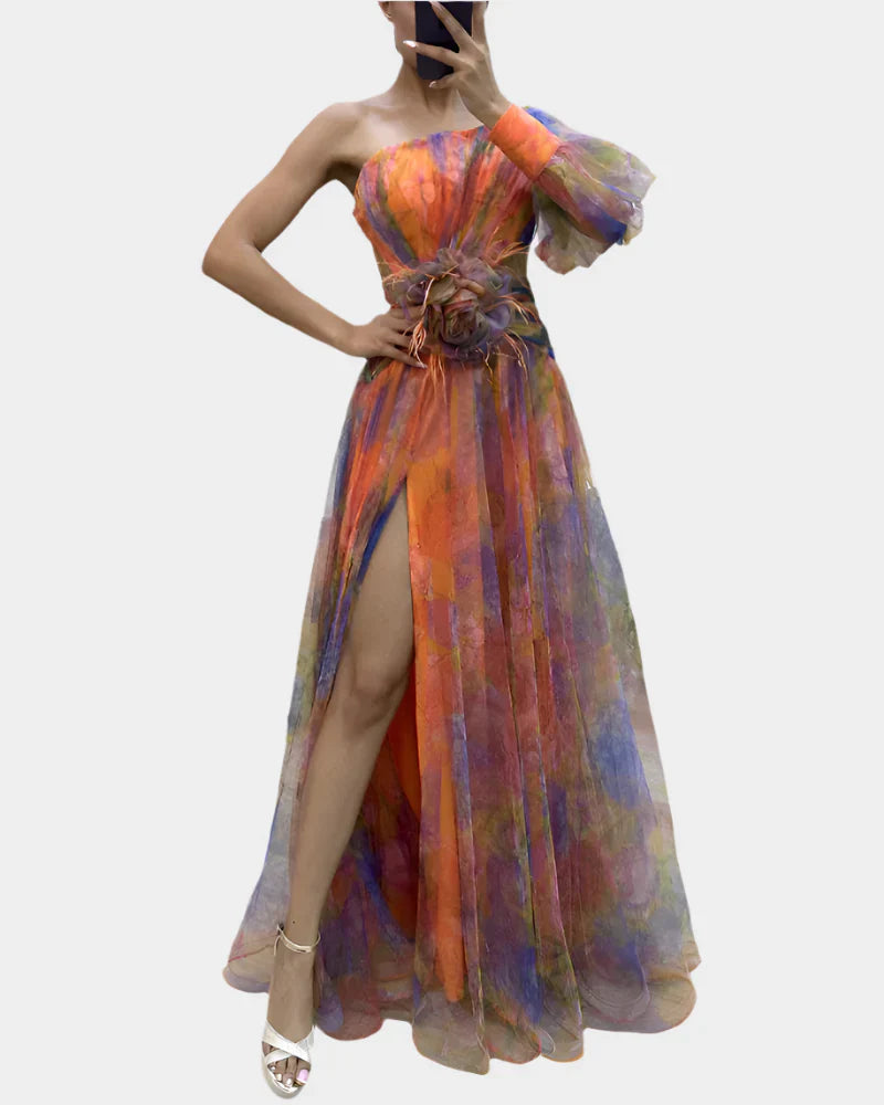 Vestido Romântico com Abertura