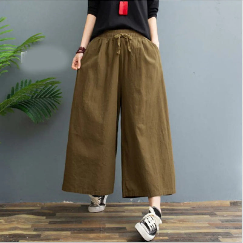 AMELINA – CALÇA CONFORTÁVEL DE LINHO PLISSADA