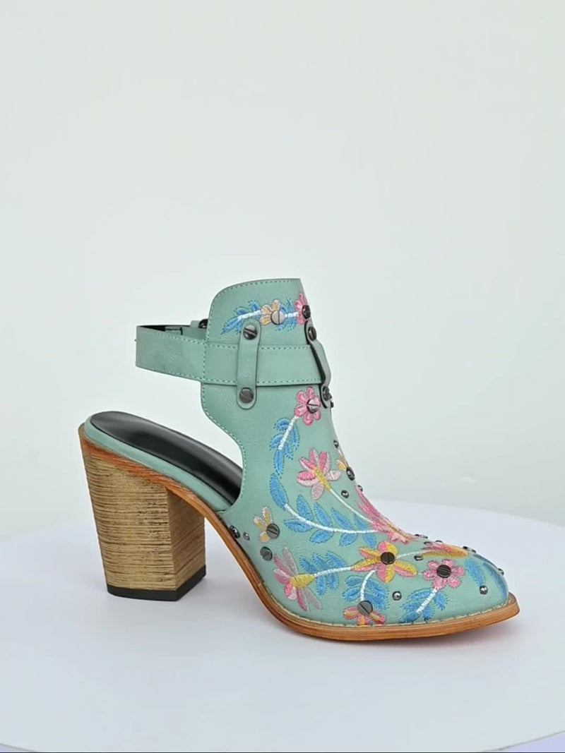 Rosine | Botas Vintage Florais de Tornozelo