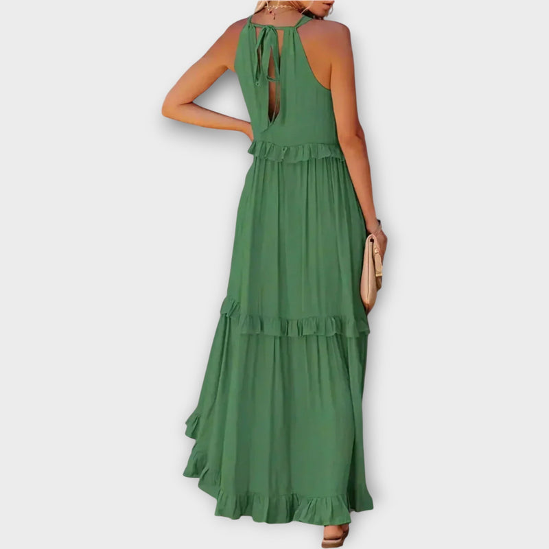 Vestido com Alças Finas e Linha Elegante