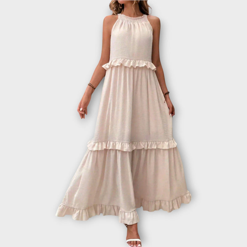 Vestido com Alças Finas e Linha Elegante