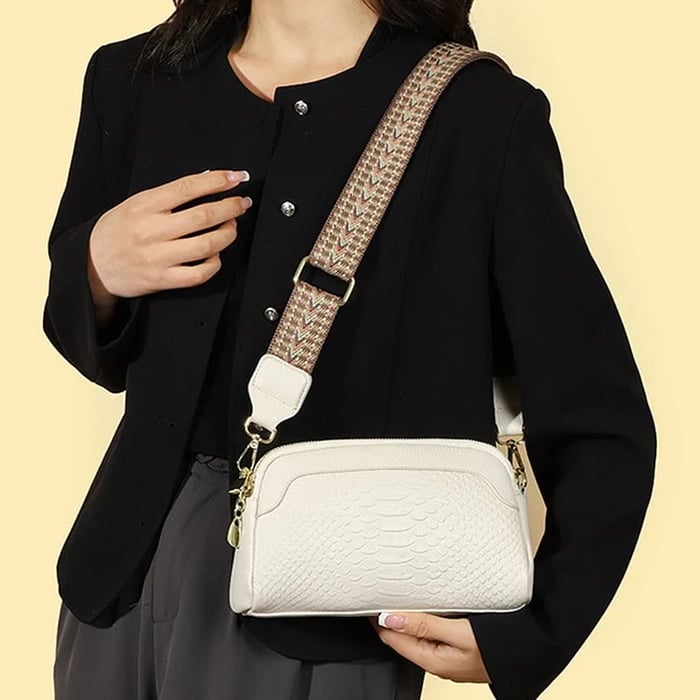 Olivia™ Elegante Encanto | Bolsa Mini Transversal com Estampa Croco