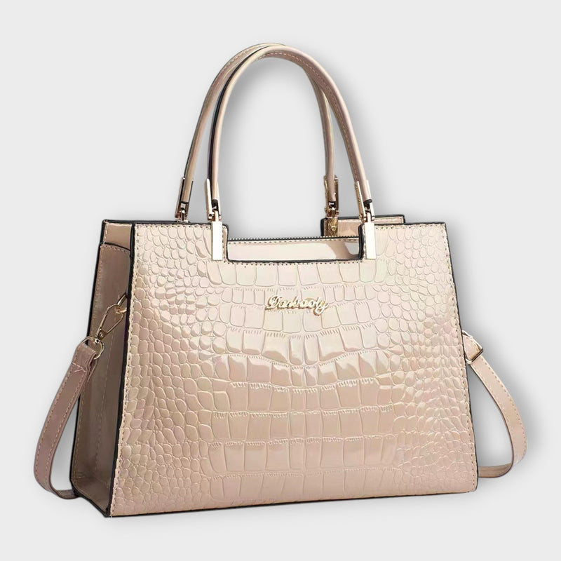 Olivia - Bolsa Brilhante com Estampa de Crocodilo