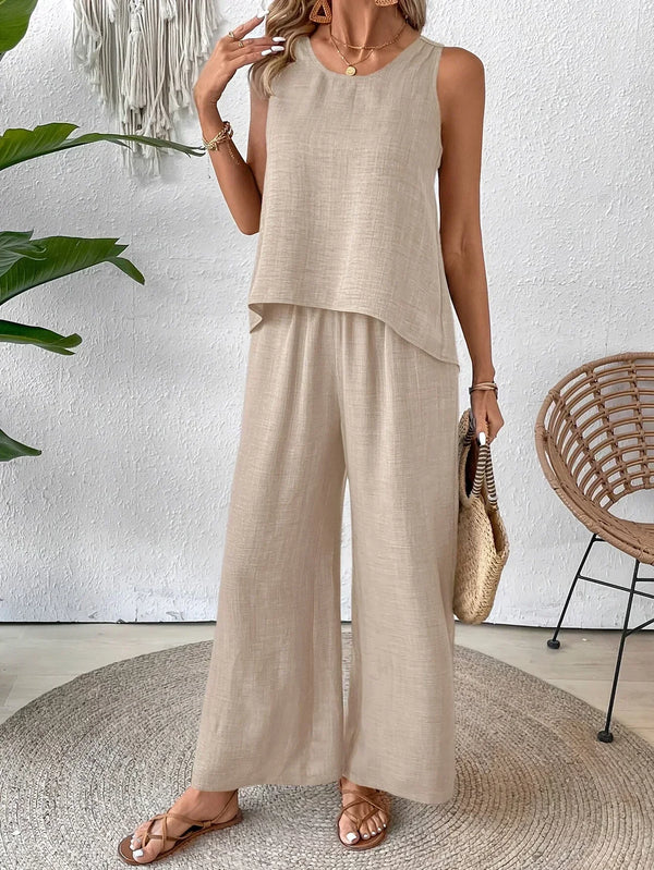 ELOWEN – CONJUNTO DE REGATA E CALÇA CHIC PARA O DIA TODO