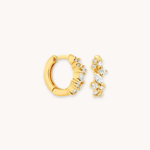 Argolas Cluster de Cristal | Ouro