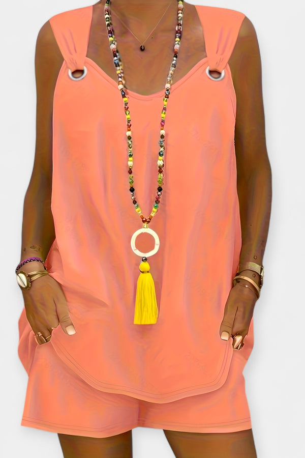 Conjunto de Blusa Sem Mangas e Shorts