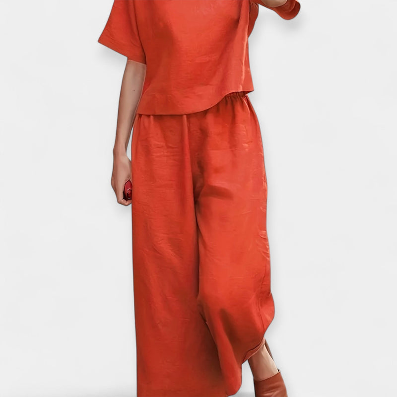 Conjunto de Calças Leves com Blusa de Manga Curta