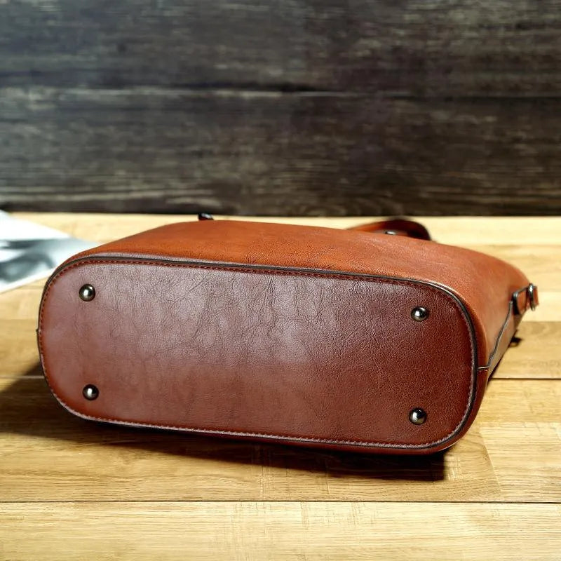 NICOLE™ | Bolsa de Ombro Vintage em Couro Sintético