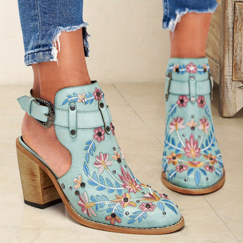 Rosine | Botas Vintage Florais de Tornozelo