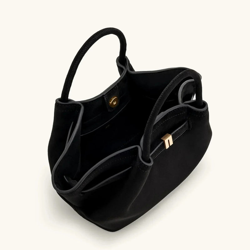 Riley™ - Bolsa Pequena de Couro Camurça para Axila