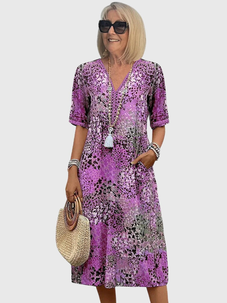 Yvonna™ | Vestido Midi Floral Elegante