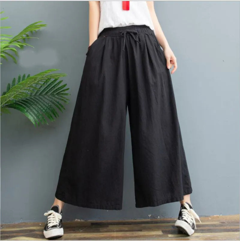 AMELINA – CALÇA CONFORTÁVEL DE LINHO PLISSADA