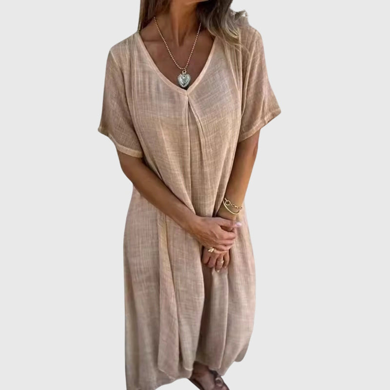Fiona™ – Vestido Elegante e Leve com Decote em V
