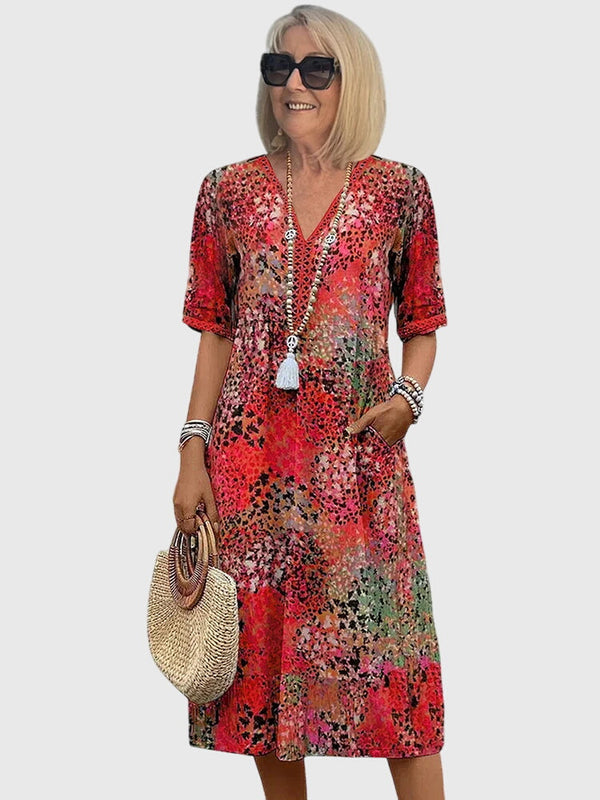 Yvonna™ | Vestido Midi Floral Elegante